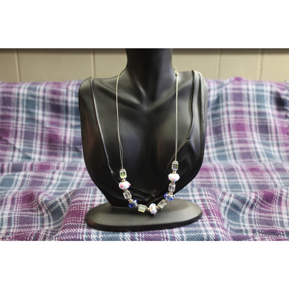 NWT Facets 5th Avenue Art Glass Beaded Necklace - Picture 4 of 6